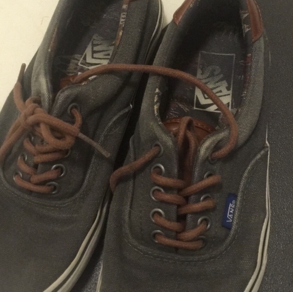 grey vans leather laces
